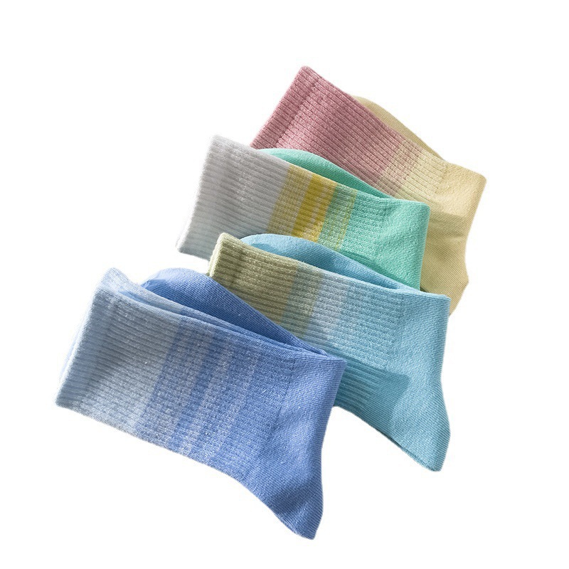 Socks Female Small Fresh Macaron Contrast Color Spring/Summer Cotton Socks New Candy Color Tide Breathable Female Socks Ins Tide Item Picture