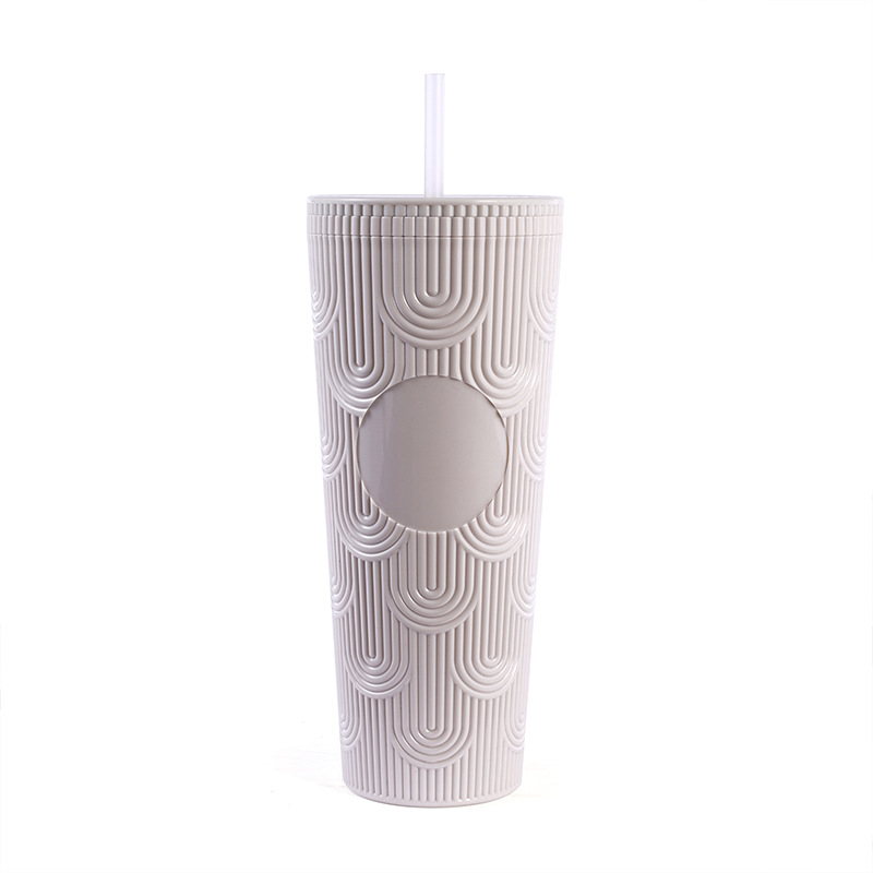 Net Red New Ocean Wave Sippy Cup Cactus Sippy Cup Cross-Border Explosion 710Ml Large Capacity Drinking Cup Item Picture