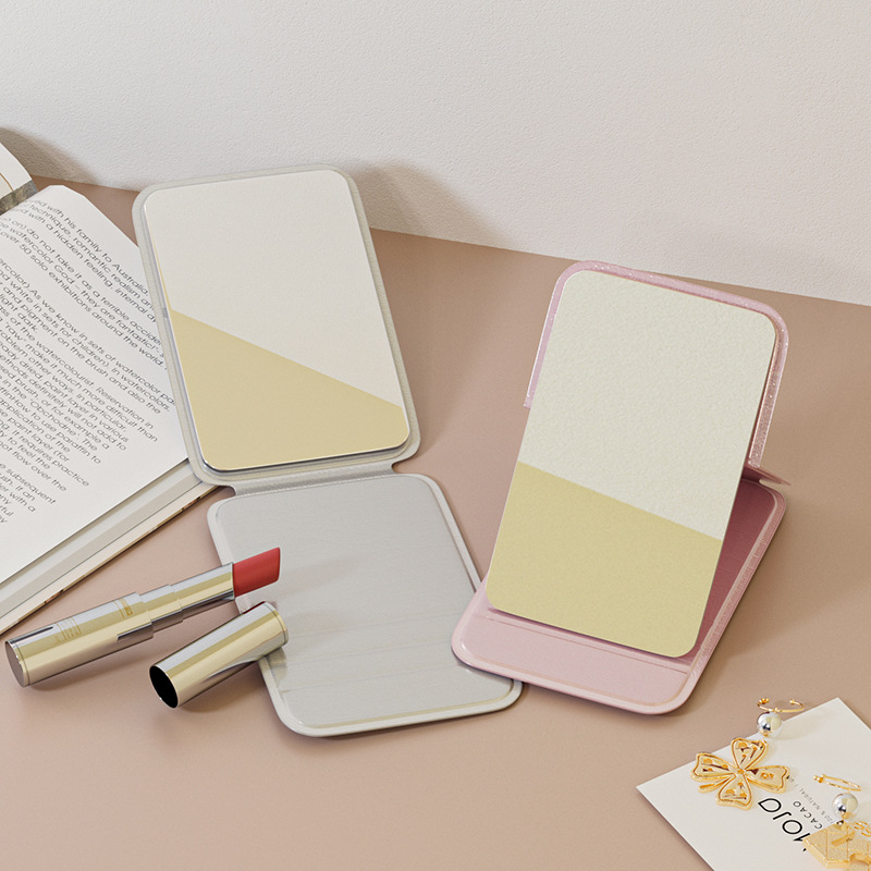 High-definition portable mirror, simple rectangular makeup mirror, pocket touch-up mirror, foldable portable, rounded corner makeup mirror wholesale Application Scenario