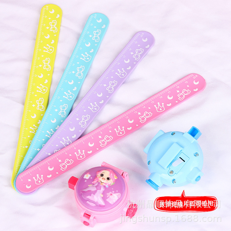 Children's flashing projection watch, cartoon little princess Pop ring, glowing flip pop watch, gift for kindergarten babies Specification image