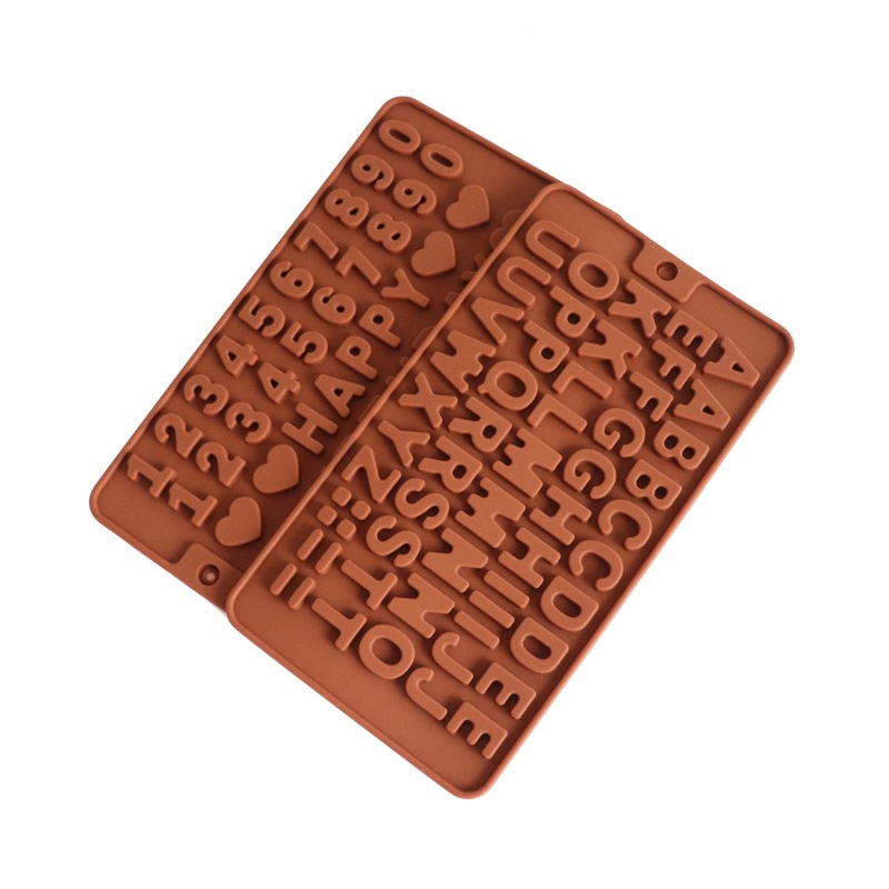 Diy Chocolate Silicone Mold Digital English Letter Cake Decoration Mold Waffle Baking Cake Mold details Picture