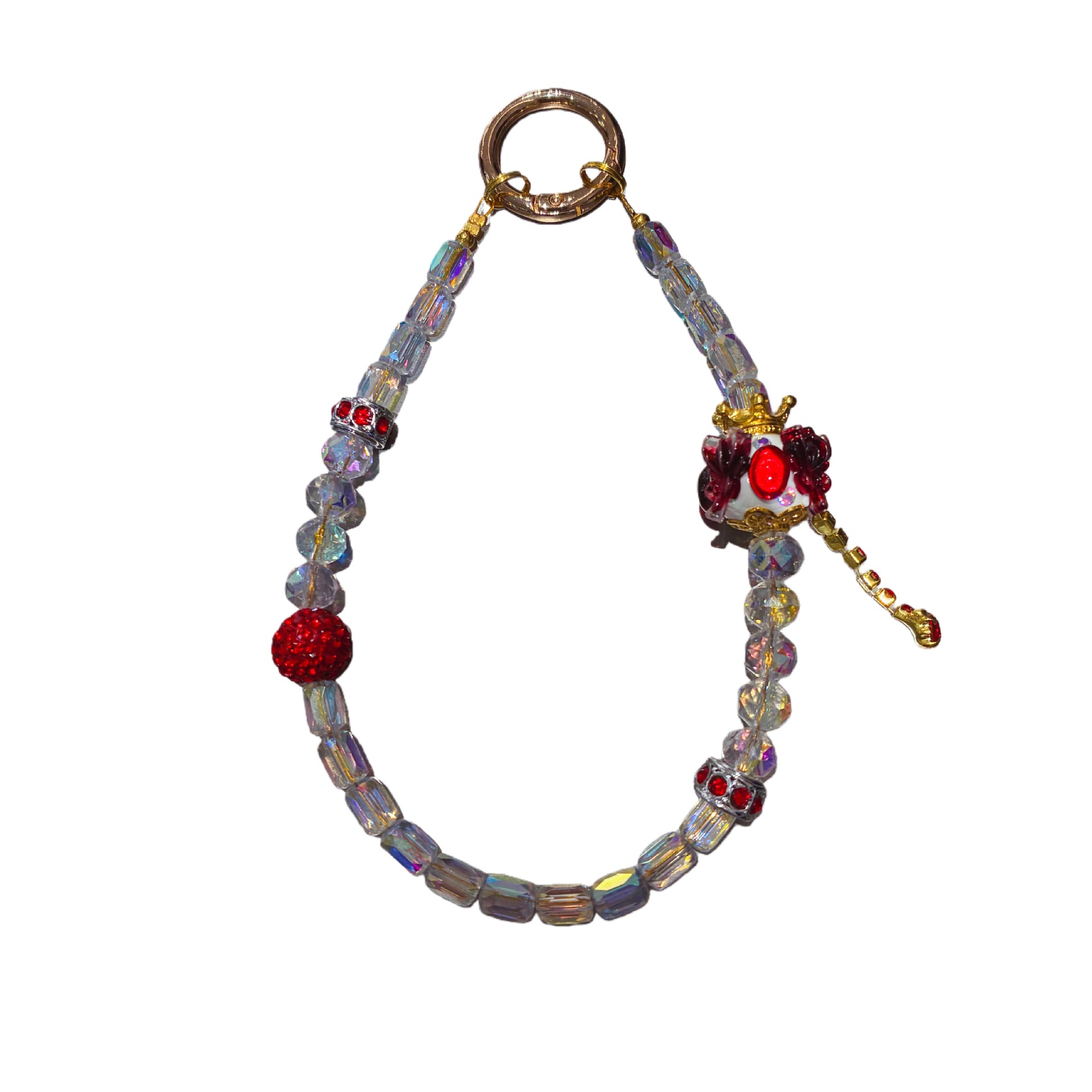 وقد علقت سلاسل سوارات من نوع سوارات التاج، ومعصمها، ومعصمها، ومعصمها، وشريط رقبتها Item Picture