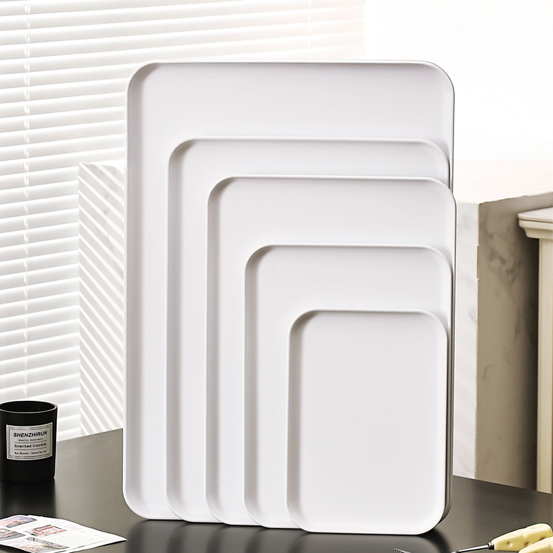 超大号托盘白色长方形塑料餐盘加厚学校食堂上菜端菜盘商用展示盘