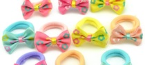 Rubber band bow hair tie for children
