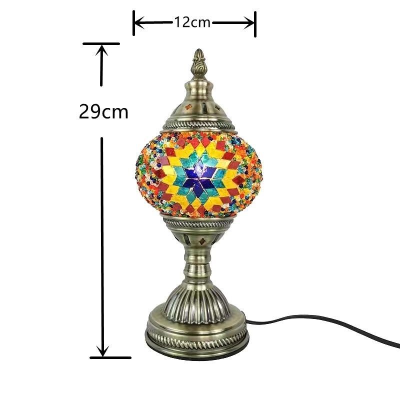 Turkish glass lamp event gifts, DIY handcrafted team-building lamps, bedroom, dining room, hotel and homestay decoration table lamps Specification drawing