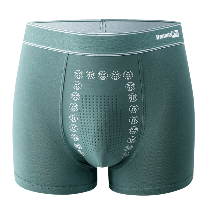 New Banana Will Pure Cotton Men's Underwear Negative Ion Energy Pants Mid-Waist Comfortable Breathable Sports Youth Boxers Item Picture