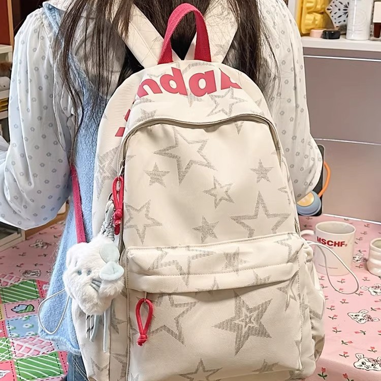 日系新款学生双肩包休闲旅行百搭背包大容量轻便初中高中书包女