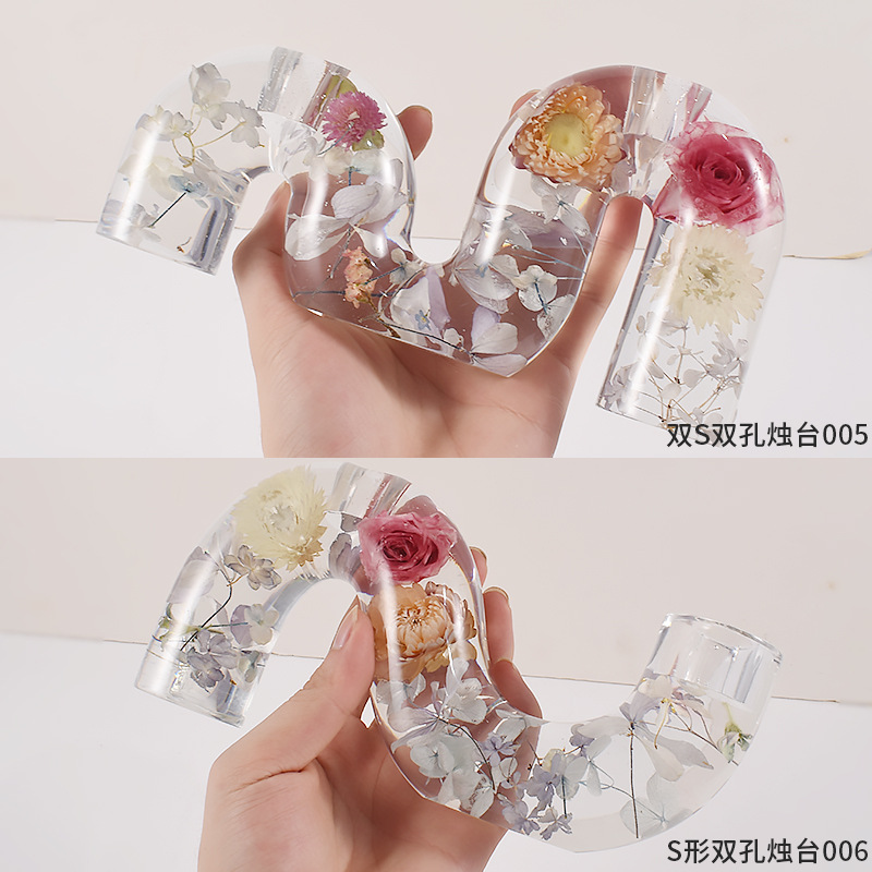 DIY crystal resin resin gypsum candlestick semi-three-dimensional SM arched candlestick base silicone mold handicraft ornament, European style ornament details Picture