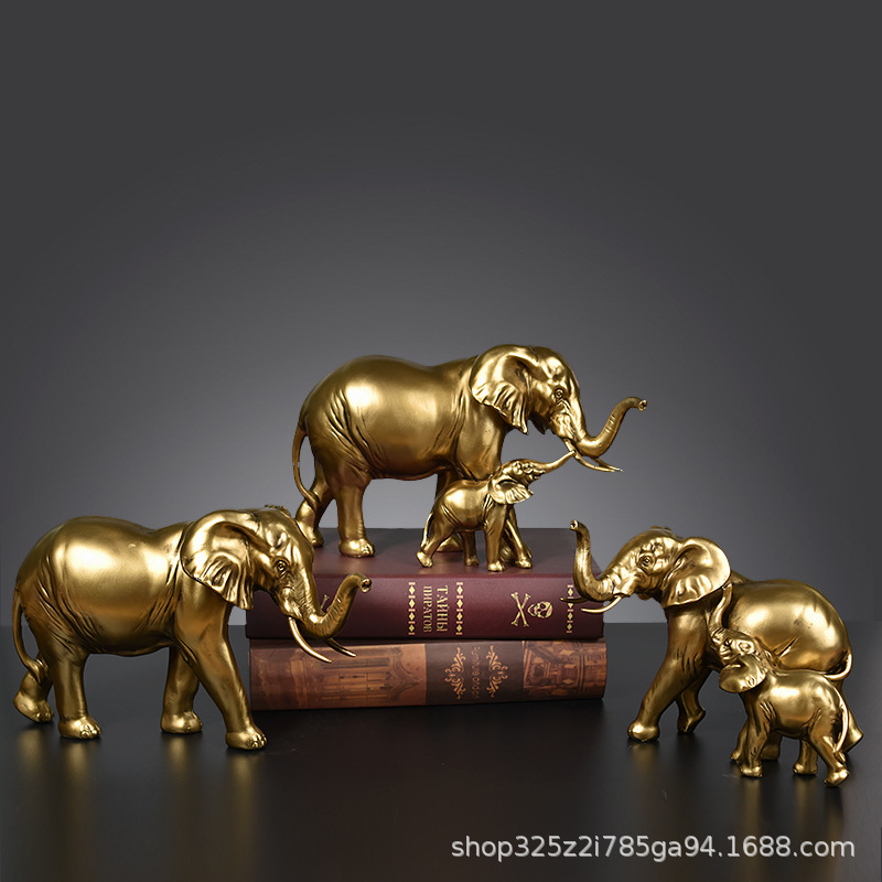 现代家居客厅电视柜大象摆件办公室桌面装饰品创意轻奢树脂工艺品