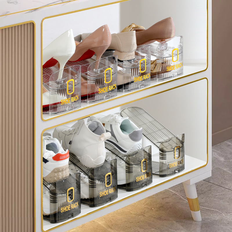 Adjustable storage shoe rack Double-layer shoe support bedroom space saving household dormitory furniture storage slippers shoes cabinet shoes Specification drawing