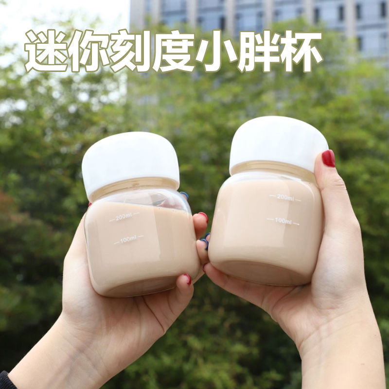 Transparent Ribbon Scale Mini Water Cup Small Fat Glass Teacup Girls Children Home Leisure Gift Water Cup Custom details Picture