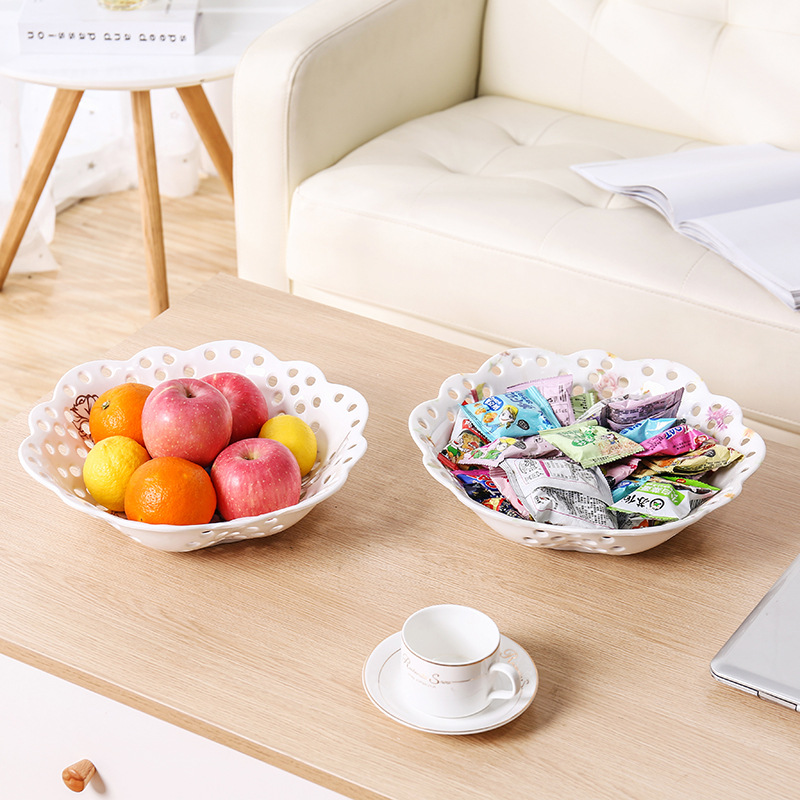 Living Room Modern Simple Fruit Basin Coffee Table Fruit Basket European Imitation Porcelain Amine Hollow Fruit Tray Home details Picture