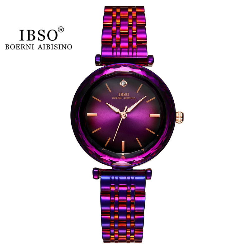 IBSO 8699LSS 新款女士手表钢带时尚潮流石英镶钻绚丽礼物简约图
