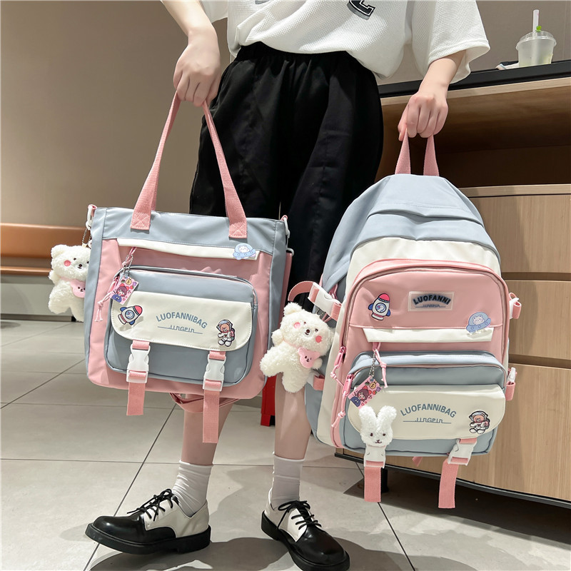 书包女夏季ins风双肩包高中生初中小学生三到六年级可爱双肩背包