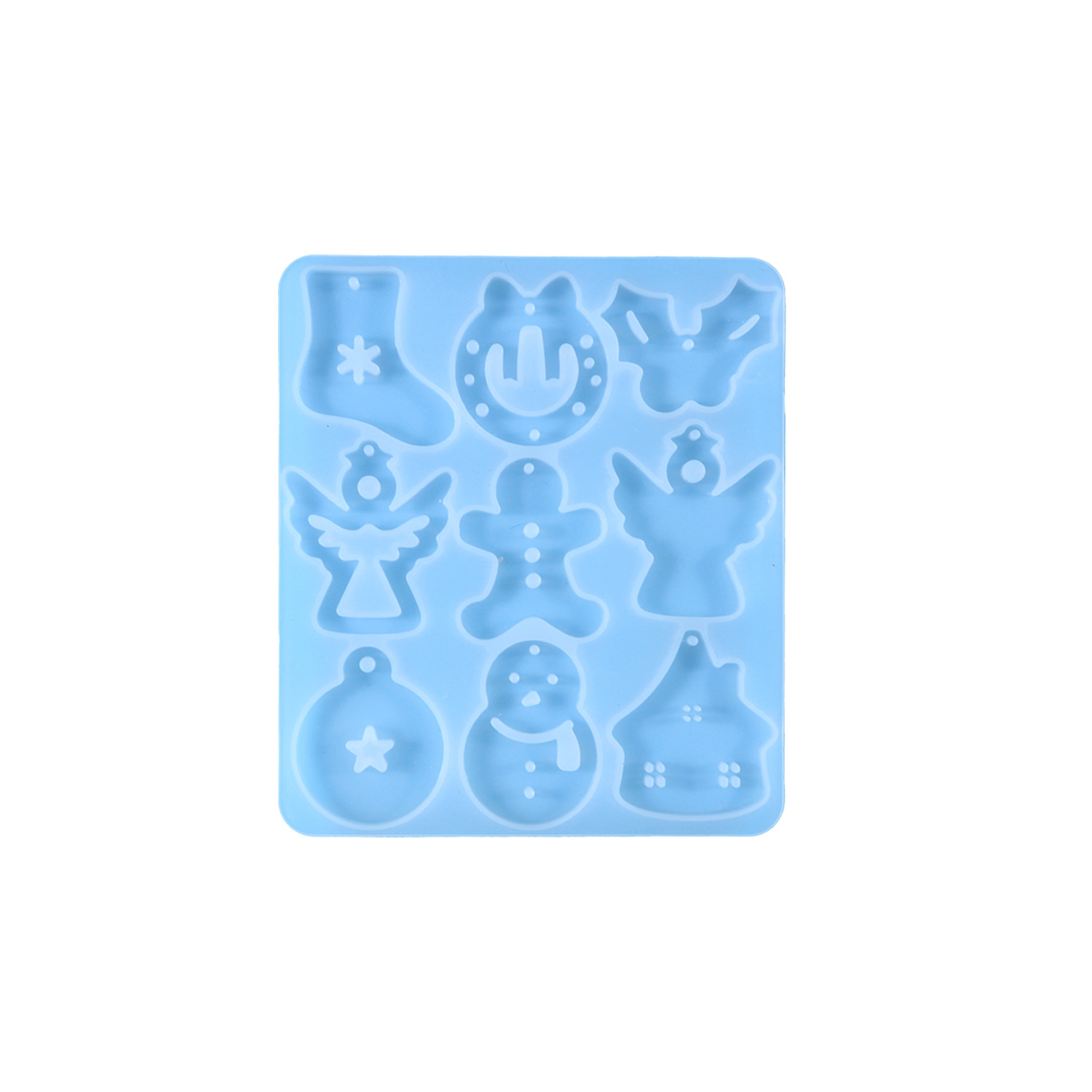 diy resin mold Christmas Angel earrings Silicone mold Personalized cartoon earrings cross-border exclusive supply Item Picture