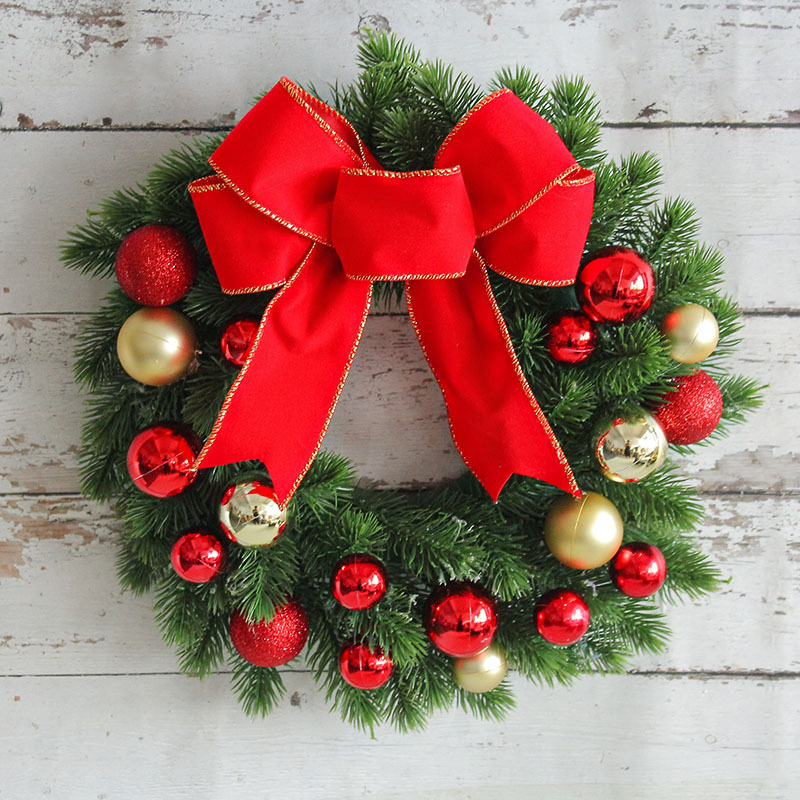 Factory direct hand bow Christmas wreath wreath Christmas wreath wholesale window wreath home door hanging decoration Specification drawing