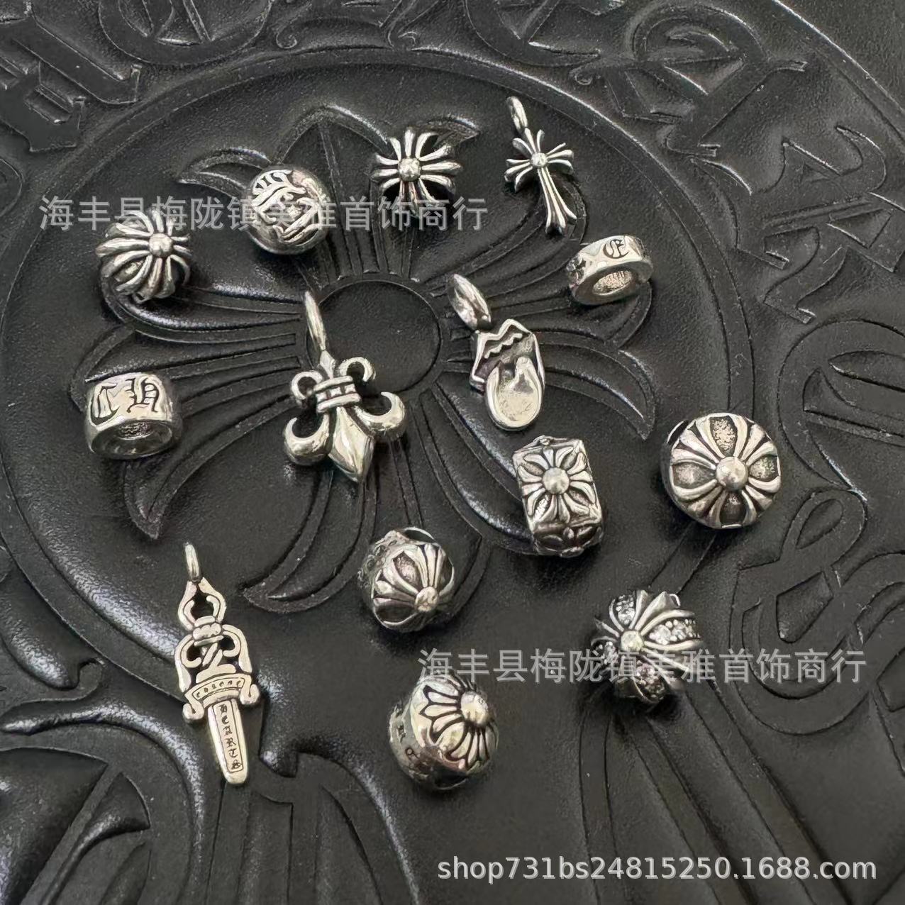 新潮克罗心复古十字架珠子个性创意diy隔珠搭配手链配件批发10mm