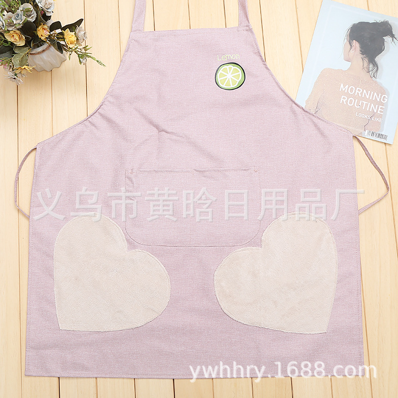【 Hold Jia 】 Add Waterproof Cationic Hand Absorbent Fruit Print Apron Kitchen Cleaning Gift Item Picture