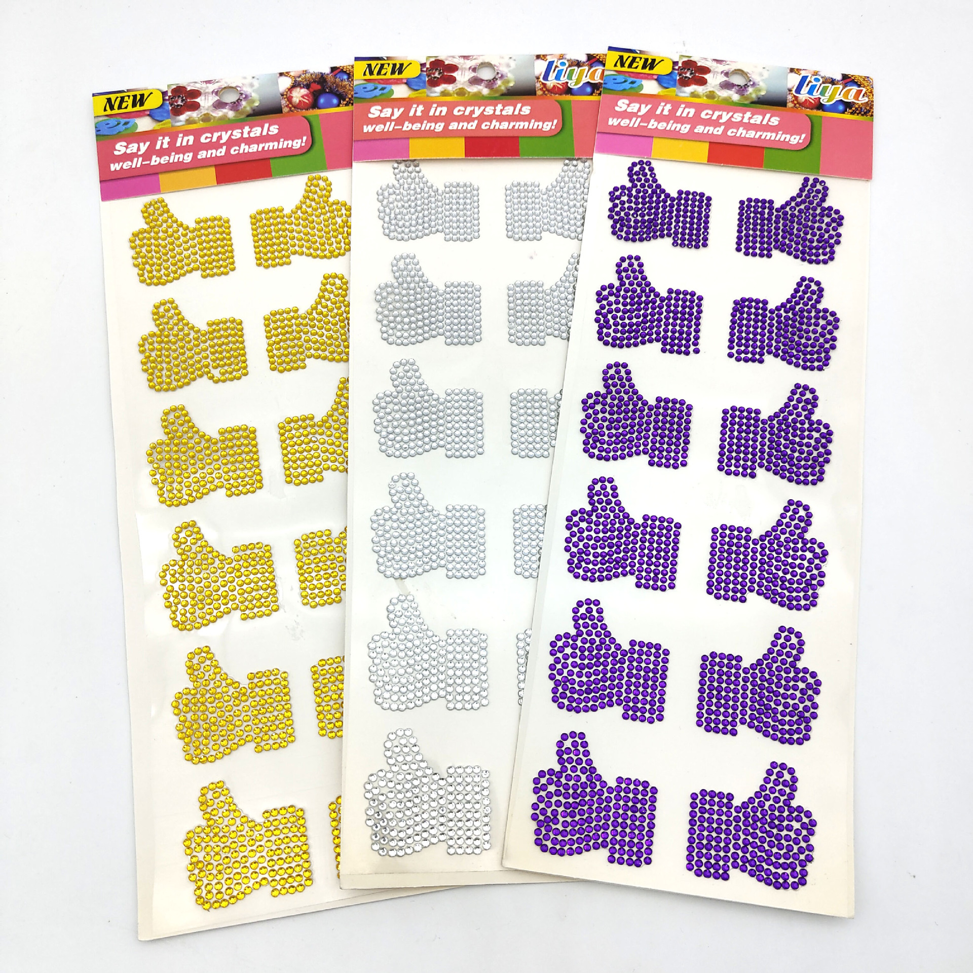 Daka acrylic decorative stickers, crystal gemstone stickers, car and mobile phone stickers, heart, crown, thumb, cherry Application Scenario
