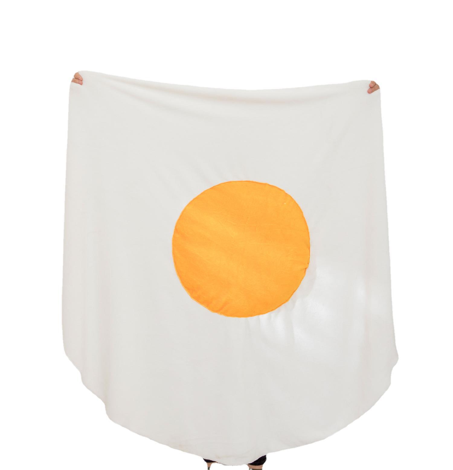 Ins Nordic Flannel Office Creative Poached Egg Cover Blanket Air Conditioning Fried Egg Nap Blanket details Picture