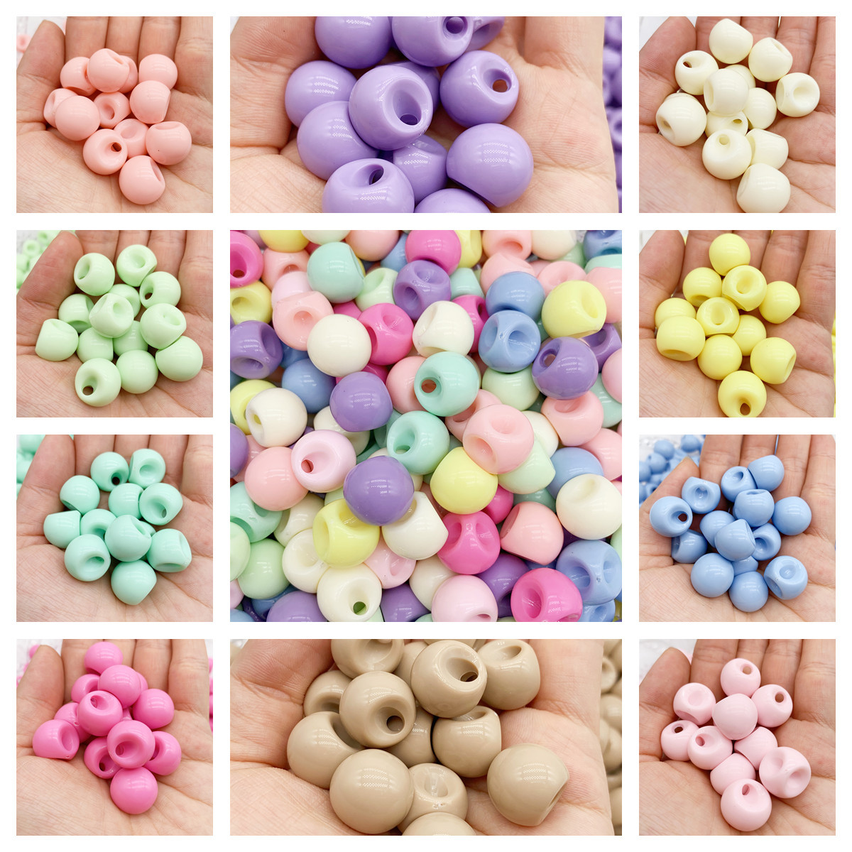 Acrylic side hole bead partial hole bead Macaron color bead DIY Key beaded Tiktok Boom card 16mm thumbnail