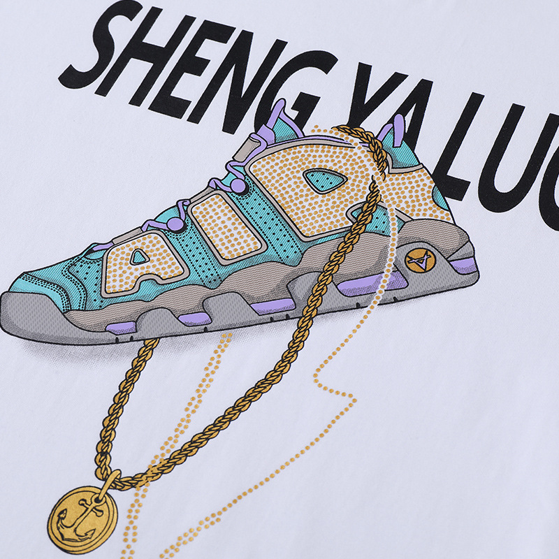 Men's chubby short-sleeved silk-screened casual shirt 2024 new summer style men's trendy round-neck T-shirt without shrinking Application Scenario