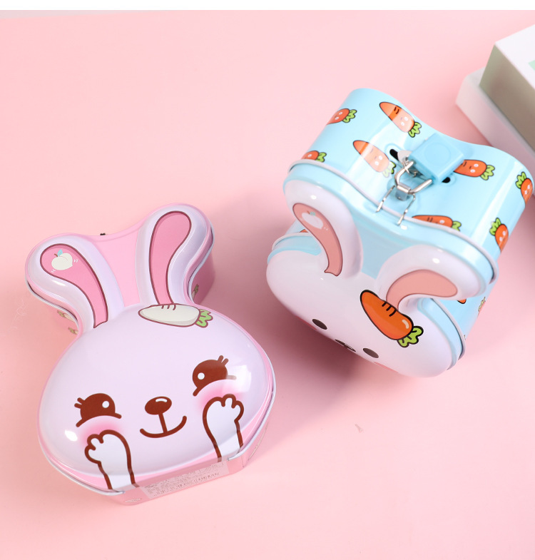 Self-owned brand, cute rabbit cartoon piggy bank with keychain, home decoration, piggy bank style, book safe, piggy bank Specification image
