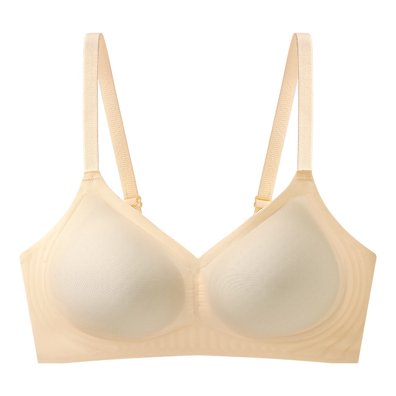 Cool women's thin summer gathering jelly rubber top support, no steel ring, no mark, thin breathable soft support bra Item Picture