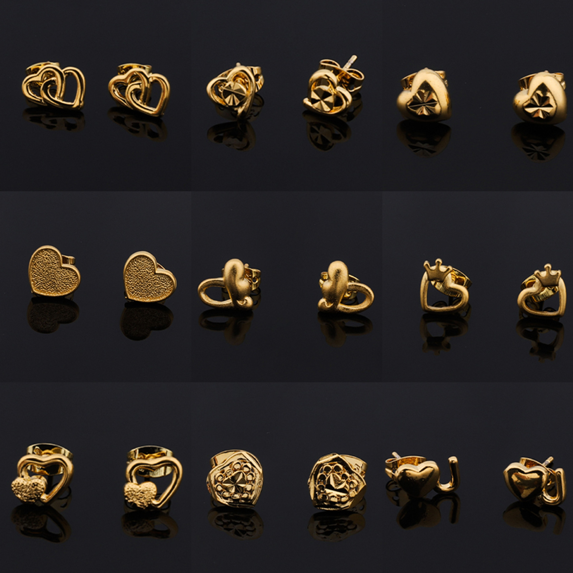 Chuangmei Jewelry's fairy-like heart-shaped earrings exude a retro and simple feminine charm with a design sense