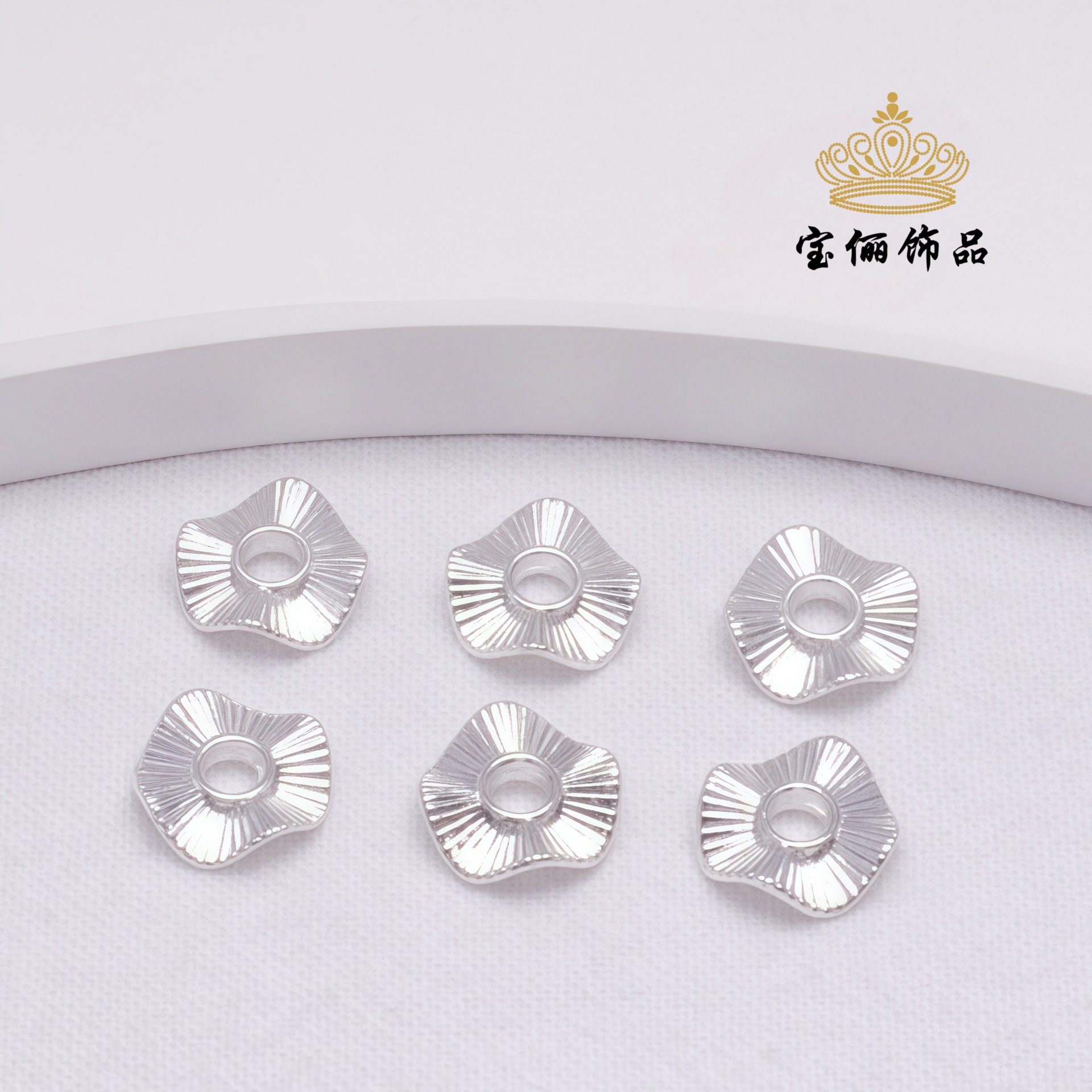 保色14K金色波浪花条纹隔片隔珠花边装饰配件diy手链串珠饰品配件详情5