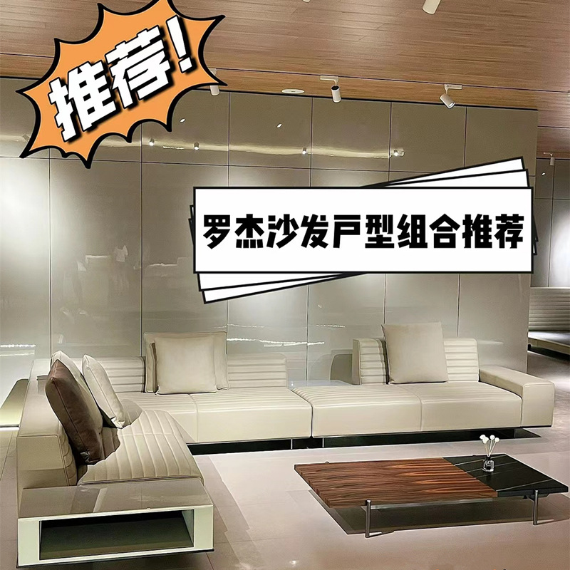 Miloti Minottti Sofa Light luxury living room leather sofa Rogeir Corner Royal Roger sofa