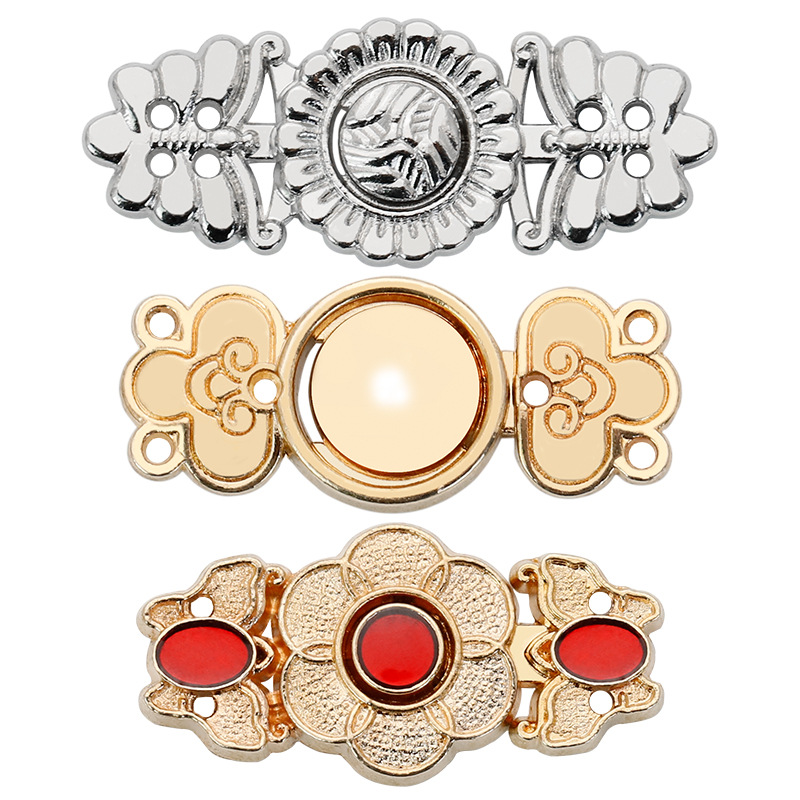 Metal buckles, mother-and-child buttons, Hanfu, button-down buttons, cheongsam, retro button-up, women's clothing, ancient-style buttons, decorative buttons Item Picture