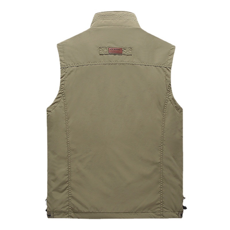 Men's workwear for foreign trade, vest with logo printing, advertising vest, men's work clothes, fishing men's waistcoat, multi-pocket vest for men Item Picture