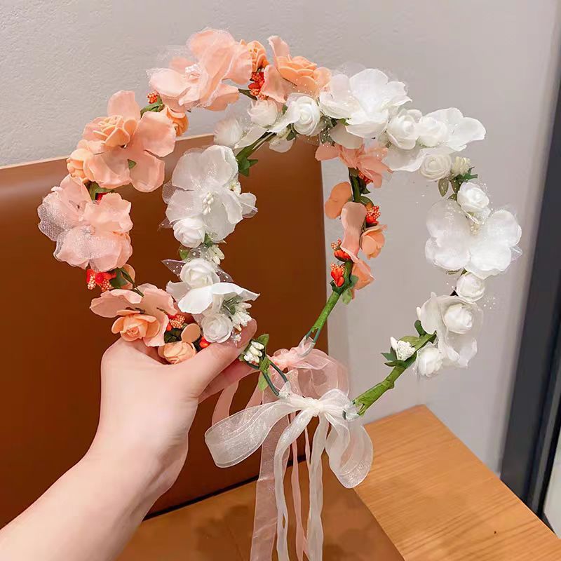 Headband Super Fairy Princess Flower Yarn Braided Headband Korean Hair Clip Headband Hair Accessory