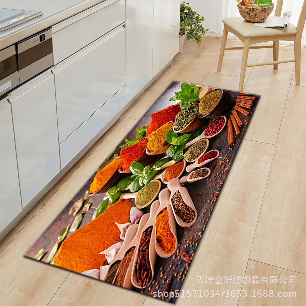 Amazon Nordic minimalist kitchen floor mat, water-absorbing and oil-absorbing two-piece set, kitchenware, seasonings, bathroom door mat and carpet