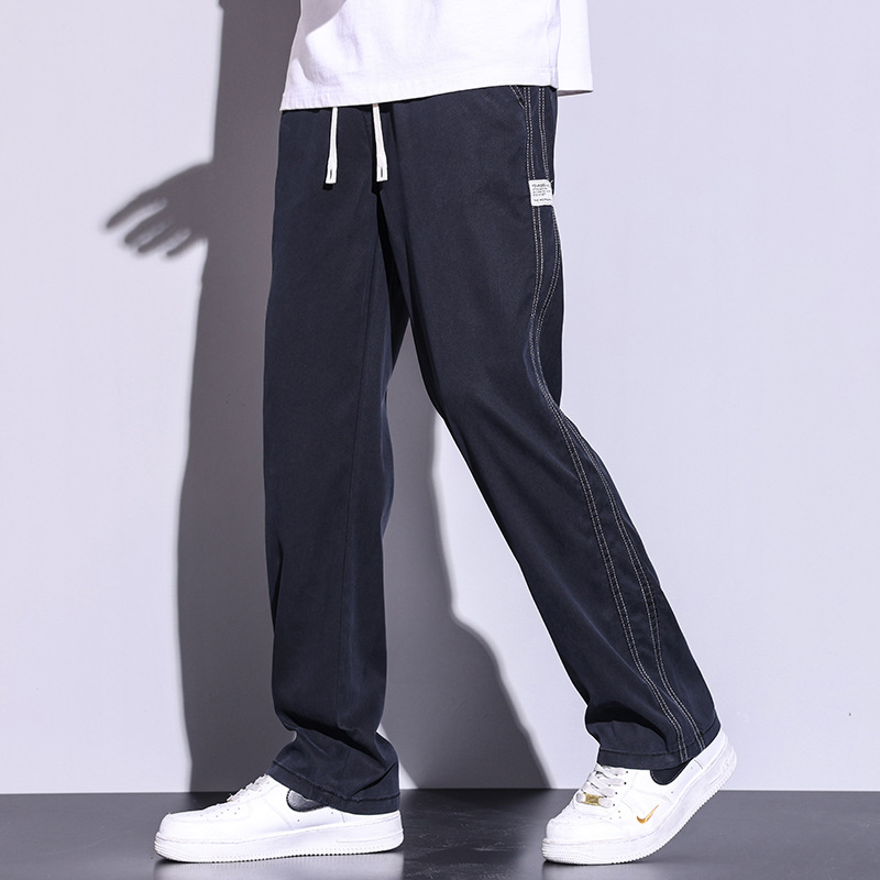 Summer thin Tencel jeans, men's loose straight-leg casual wide-leg pants, men's ultra-thin ice silk trendy long pants Specification image