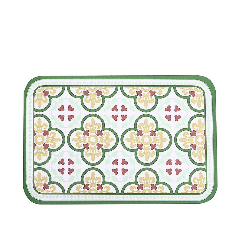 Nordic pastoral style placemat heat insulation mat waterproof and oil-proof American light luxury table mat square printed senior sense table mat Item Picture