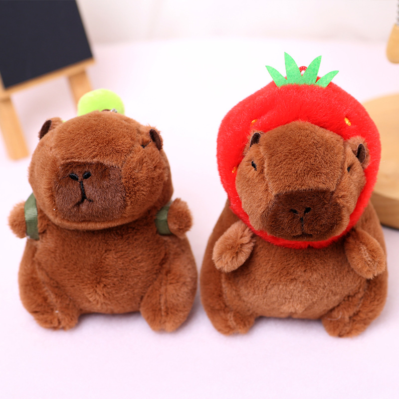 Water guinea pig keychain bag pendant, Douyin Internet celebrity, cute bar, plush toy doll Application Scenario