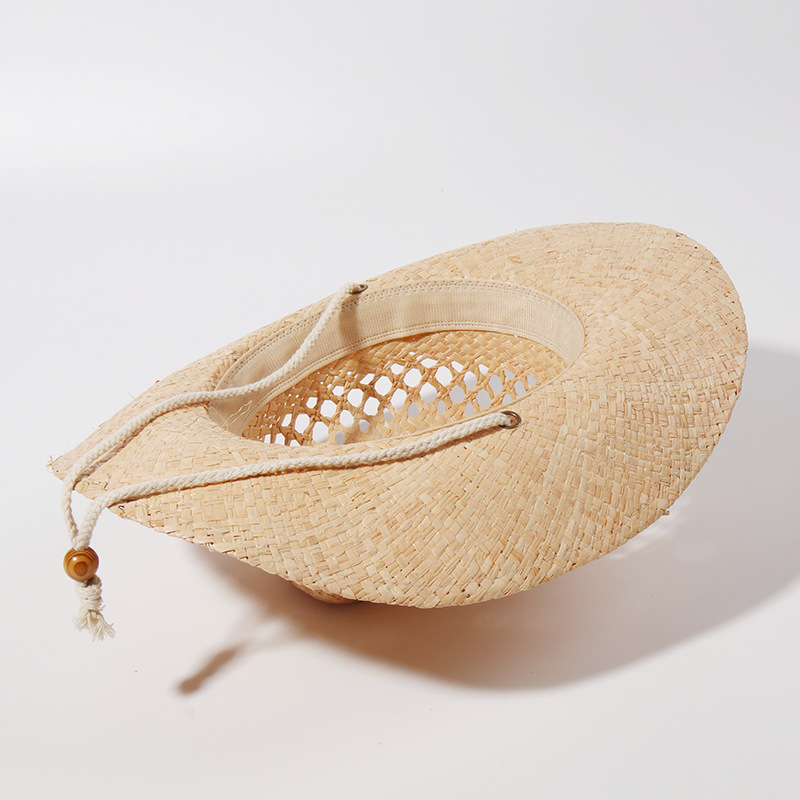 Cross Border Western Cowboy Straw Hat Raffia Grass Horse Orchid Sun Hat Seaside Large Brimmed Visor Sun Block Knight Hat Household Application Scenario