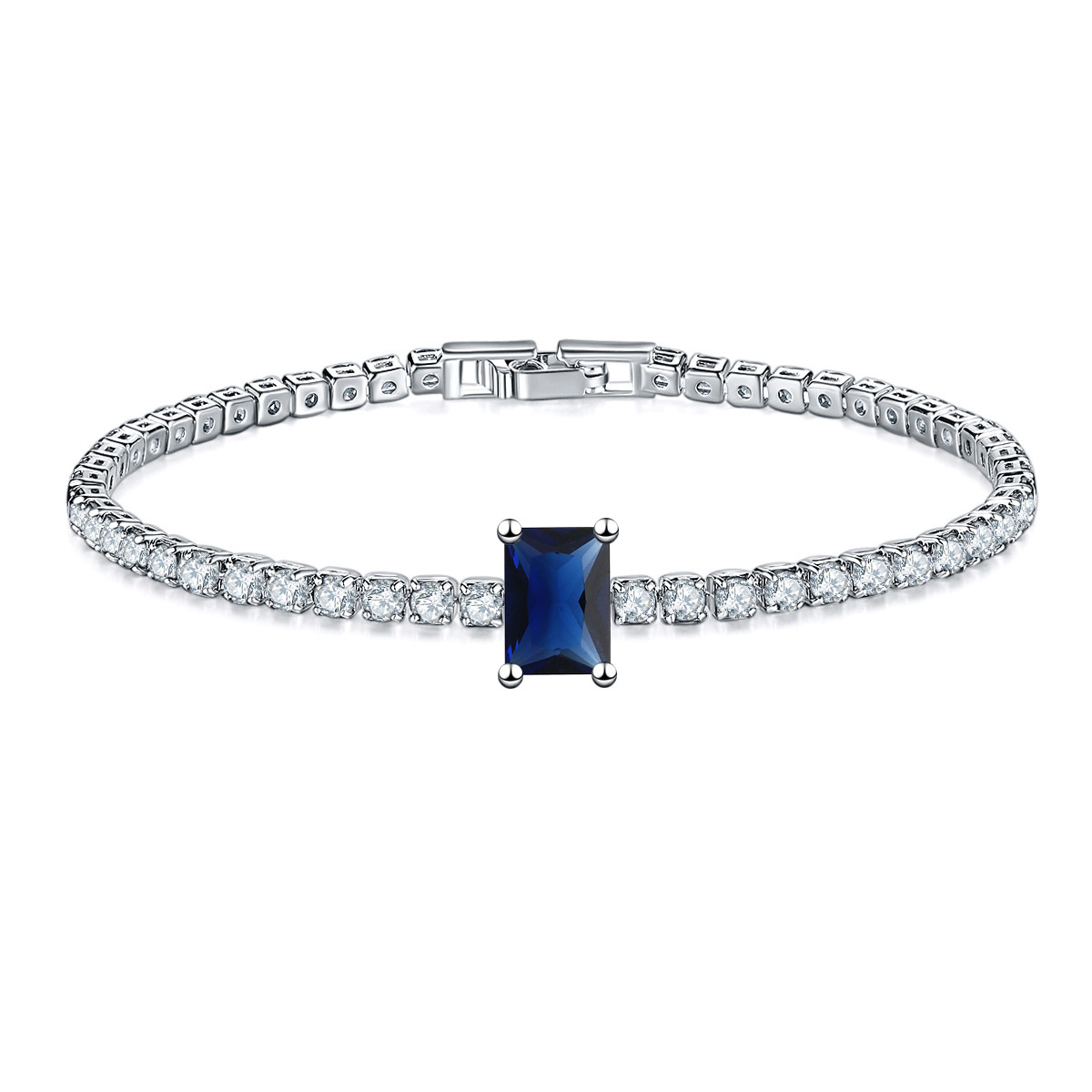 The rectangular full-diamond bracelet of Kashi Jewelry is selling well during a live stream. It is a fashionable and luxurious cross-border creative micro-inlaid zircon jewelry from Europe and America