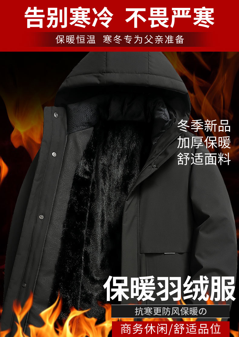 Romon wore a 90-inch white duck down jacket and a winter coat for his father. The middle-aged man added down and thickened clothes pic 1