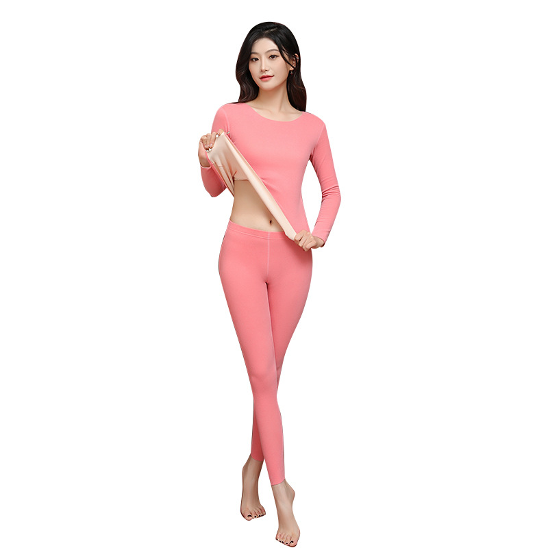 New Mulberry Silk Velvet Warm Underwear Ab Face Plus Velvet Thick Warm Suit Without Trace Heating Long Underwear Women Item Picture