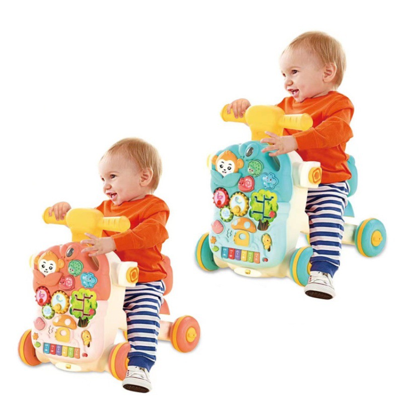 4-in-1 baby walker, sealed box, interactive walking aid for infants and toddlers, anti-slip trolley, game table, toy Specification image