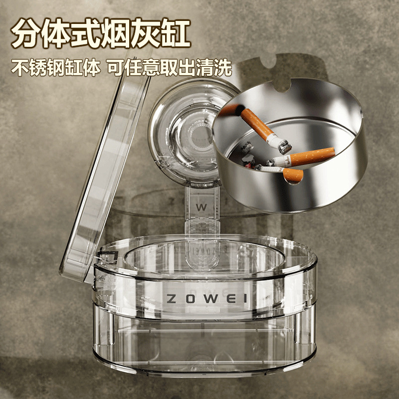 烟灰缸/陶瓷烟灰缸/带水烟灰缸/抽煙/实木烟灰缸产品图