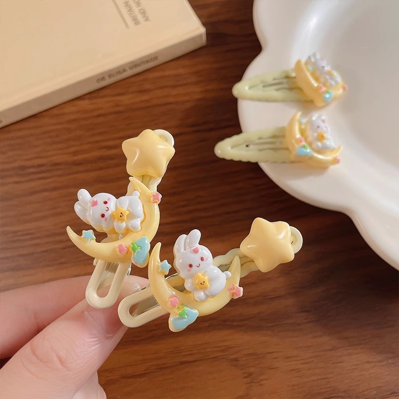 Yellow Rabbit Hair Clip Women 2024 New Net Red Bangs Clip Forehead Side Hair Cardopamine Small Clip Headwear details Picture