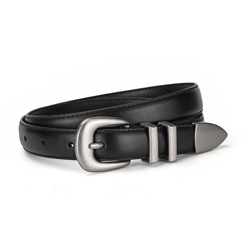 The top leather belt for women is versatile. The decorative horseshoe buckle makes you look slimmer. It pairs well with jeans. The cowhide belt for women is trendy. Korean black Item Picture
