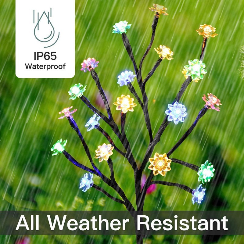 Solar light strings, LED outdoor courtyard atmosphere, cherry blossom branch Christmas decorative lights, wholesale colored lights details Picture