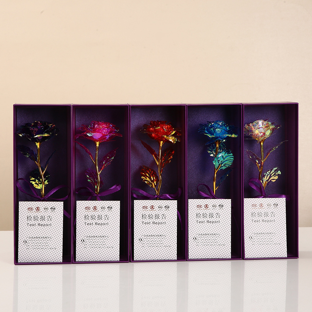 24K金箔花礼盒毕业季送老师礼物 新款小熊玫瑰花花束礼盒礼品袋