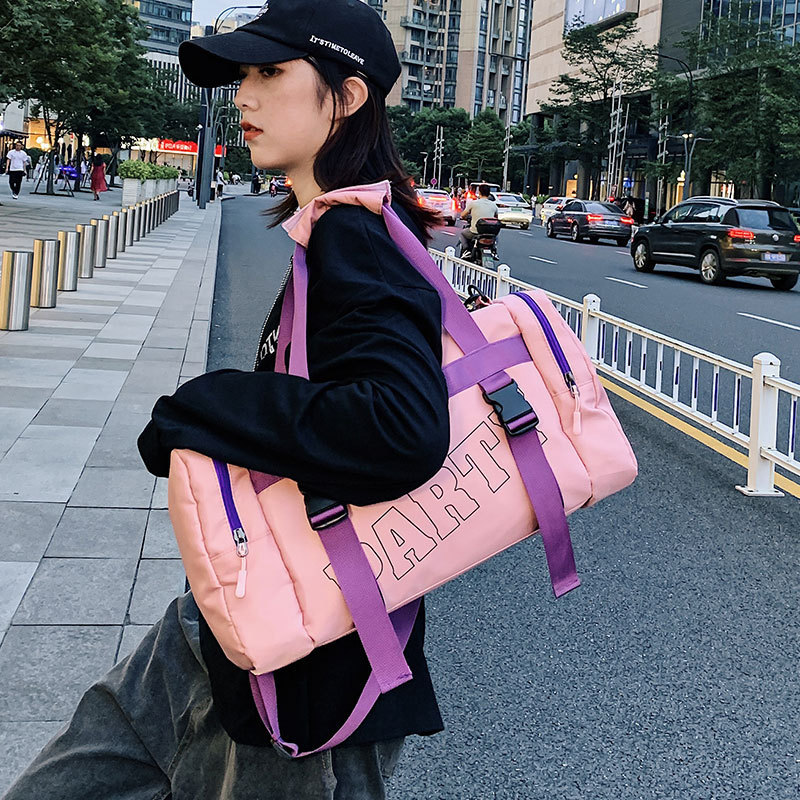 手提短途旅行包女潮牌时尚休闲斜挎包干湿分离运动大容量健身包男图