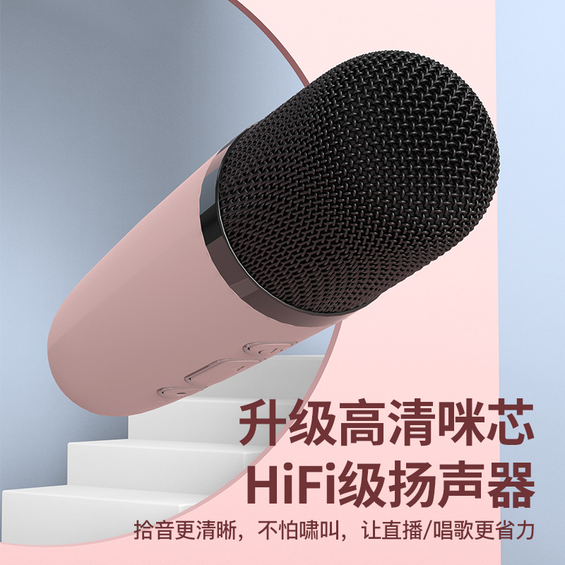 New K1 Dual Microphone Bluetooth Speaker Microphone Microphone K Song Audio Integrated Set Portable Outdoor Singing details Picture